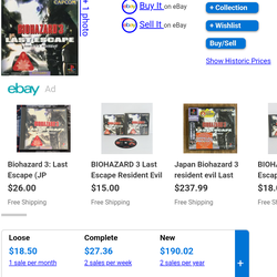 Biohazard 3 sc Playstation 1 Japanese Import Japan J