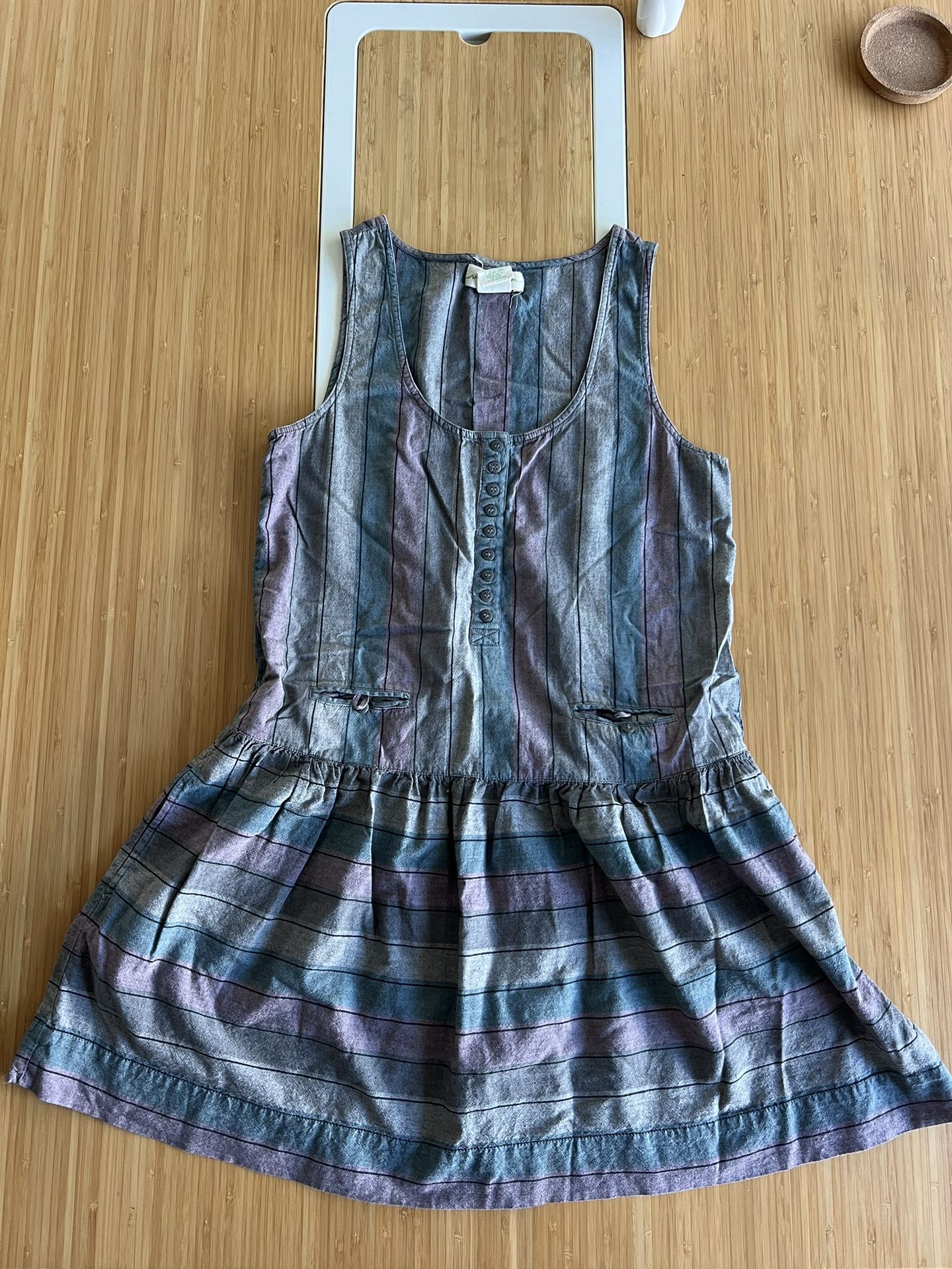Grey Blue Purple Striped Dress