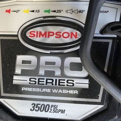 New Simpson 3500 Psi Pressure Washer Used Once 