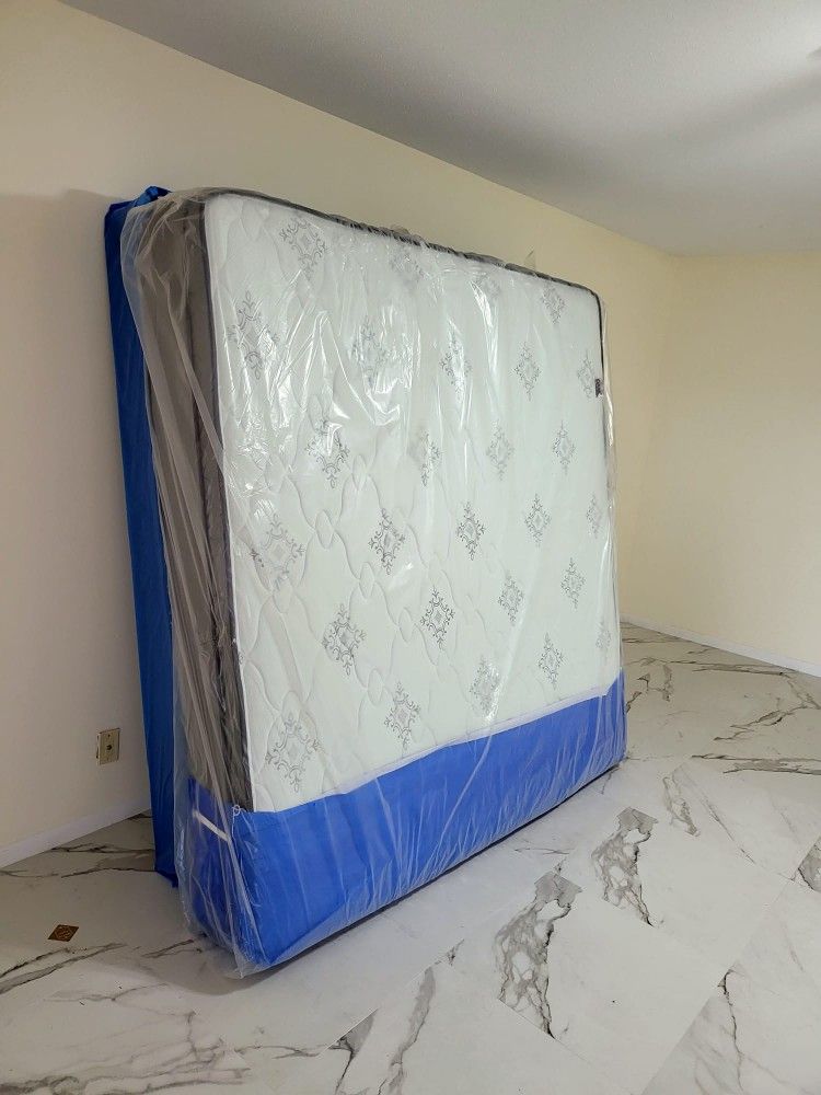 NEW KING PILLOW TOP MATTRESS AND BOX SPRING -- Also Available In All Sizes.