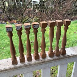 8 Wood Spindles 1 5/8” X 1 5/8” X 12” 