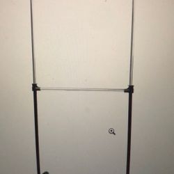 Rolling Garment Rack Adjustable Double Tier Clothing Closet Wheels