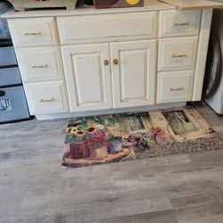 White Wood Bathroom Vanity -- Free