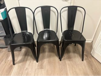 3 metal chairs