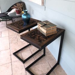 Two Beautiful Mosaic Stone Tables