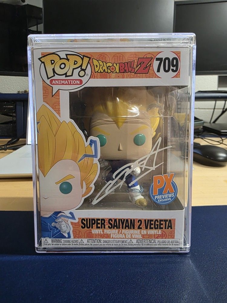 Autographed Super Saiyan 2 Vegeta PX Exclusive 709 Funko Pop Christopher Sabat