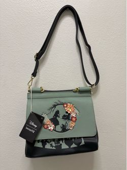 Disney Alice in Wonderland Floral Crossbody Bag is damaged from one side of the hanger, please look at pictures is New