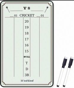 Dry, erase dart scoreboard with two dry erase lockers Dry erase cardboard with dry erase markers