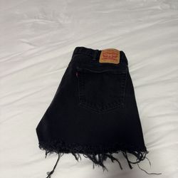 Distressed Black Levi Shorts