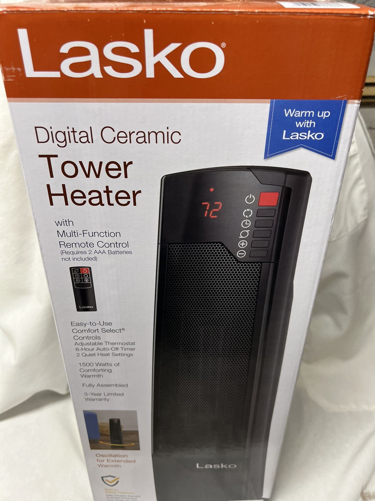 Electric Digital Ceramic Tower Heater Lasko 