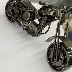 Vintage Metal Motorcycle Sculpture Motorbike Model Crafts Home Office Desk