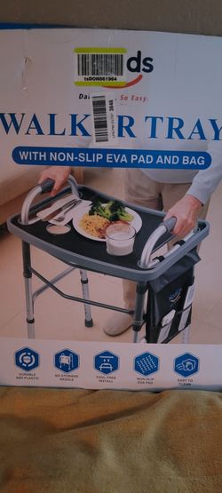 Walker Tray with Non-Slip EVA Pad and Bag