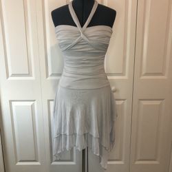 Vintage Y2K Silver Prom Dress