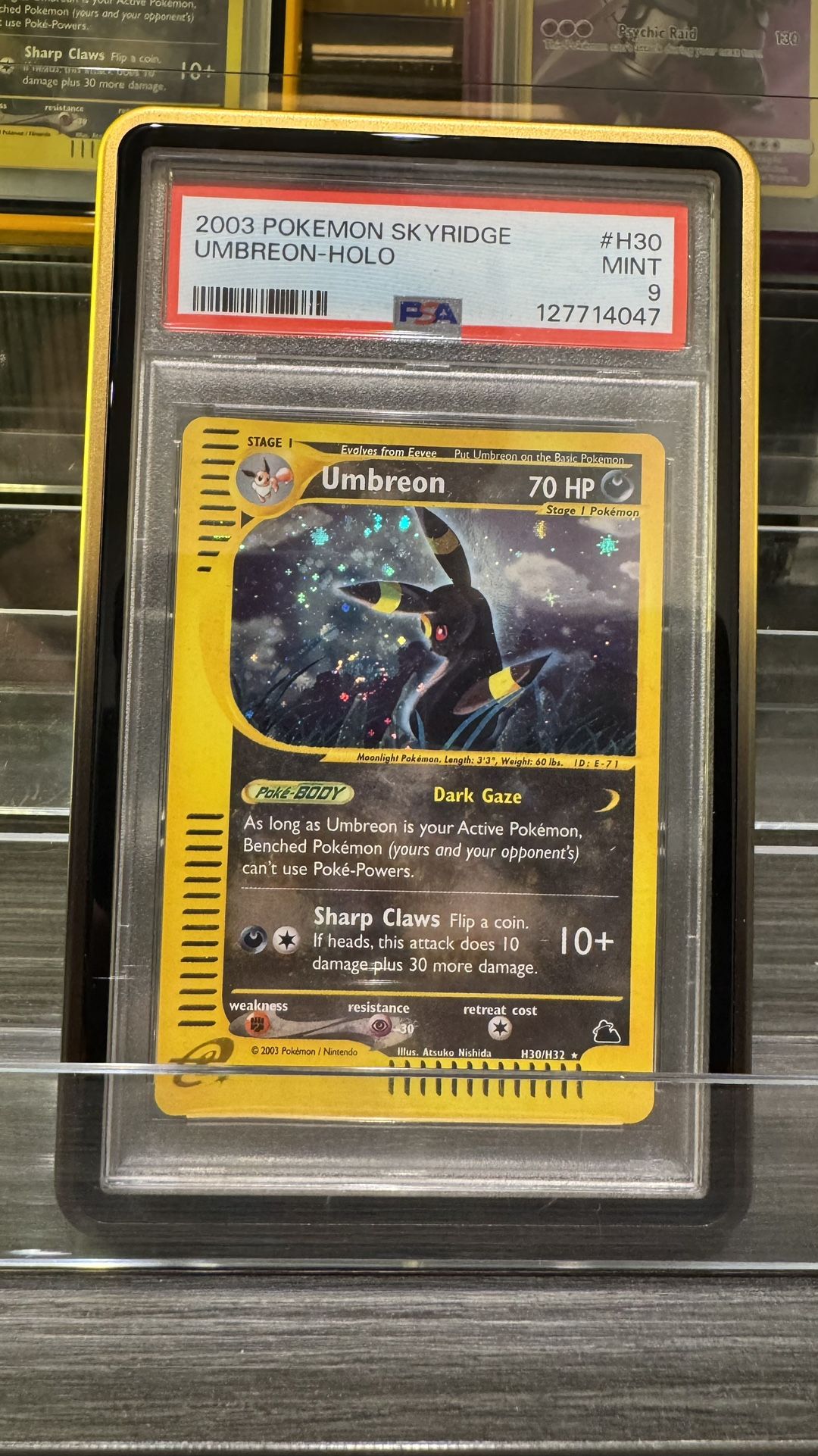 2003 Pokémon TCG Skyridge Umbreon Holo #H30 PSA 9