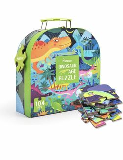 Dinosaur puzzle box, 104 pieces floor puzzle super nice
