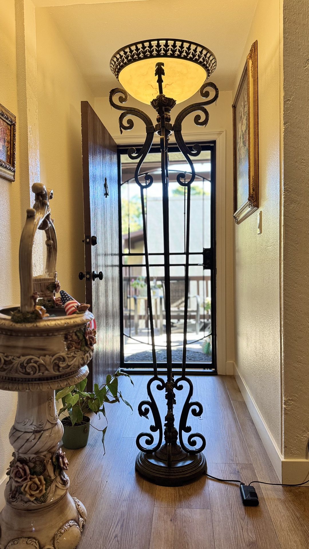 Vintage Metal Floor Lamp With Dimmer