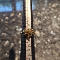 New size 6 Beautiful 14kt gold filled!  Nugget Ring!