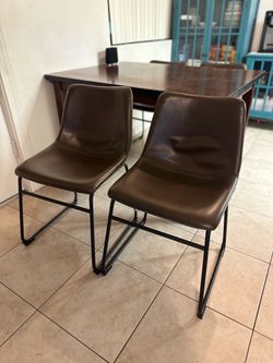 4 Faux Leather Dining Chairs – Excellent Condition