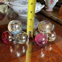 Vintage Retro Glass Candle Sticks