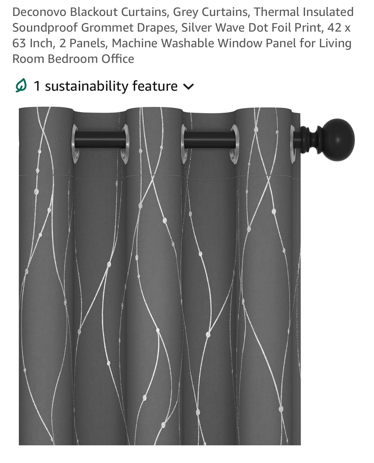 Curtains, 63' Length, 2 Sets Of 2 Panels