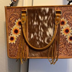 Sunflower Leather Purse/Tote