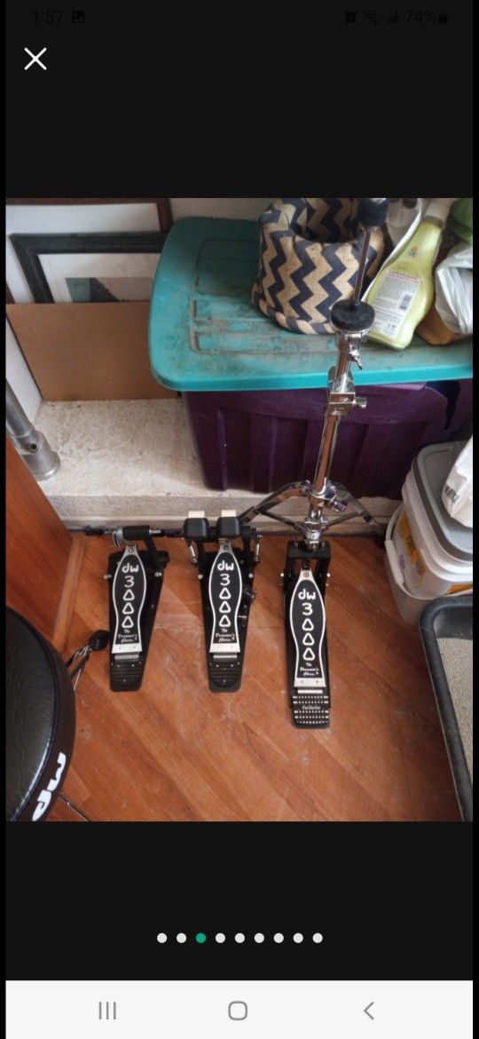 DW Drums Hardware 3000 High Hat , Double Bass Pedals And Drummers Throne In Brand-New Condition