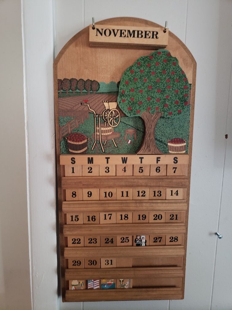 Wooden calendar