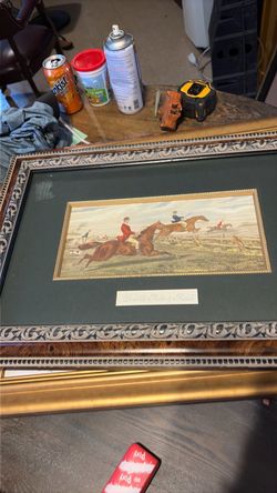 Framed Fox Hunt Equestrian Print