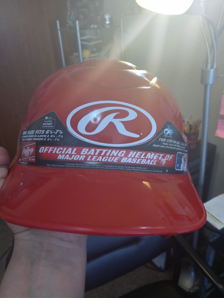Red Rawlings Baseball Batting Helmet