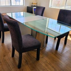 Modern Dual-Pedestal Extendable Dining Table