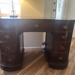 Antique Mahogany Kidney Shaped Desk