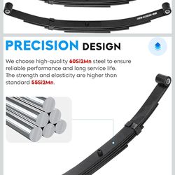 4 Leaf 1750lb Capacity Double Eye Spring for 3500lb Trailer Axle, 25-1/4" Length, 1.75" Width, 3" Free Open; Replaces for SW4B, 2 PCS