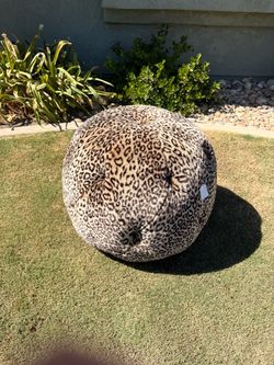 Marge Carson Leopard Print Ottoman
