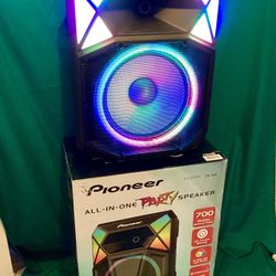 Pioneer PSX615 Bluetooth Party Speaker - RGB LED Lights, 700W, Stand, Wheels