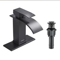 FORIOUS
Single Handle Single Hole Bathroom Faucet with Drain Assembly in Black