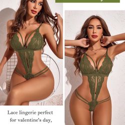Plus Size  Lace Teddy Bodysuit