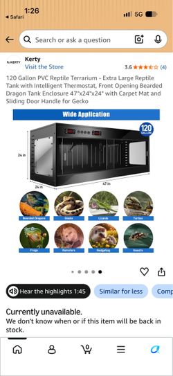 120 gallon reptile enclosure
