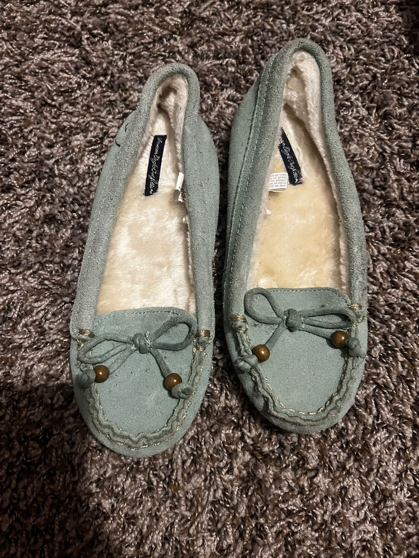 Women’s American eagle mint green moccasins. Size 7