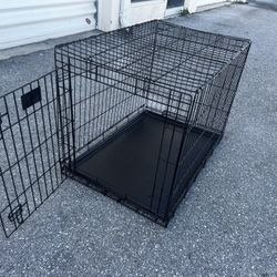 36x24x27in Large Black Metal Single Door Dog Pet Animal Cage Containment Crate! Perfect for dogs up to 70lb 