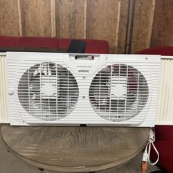 Shinic 9" 3-Speed Twin Window Fan with Removable Bug Screen,Fully Assembled,(22“ to 33-1/2"), White