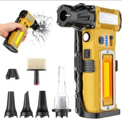 Compressed Air Duster 180000RPM 8000mAh,7-in-1 Electric Mini Dust Blower with LED Light,Cordless Rechargeable Air Duster for PC Keyboard Computer Car
