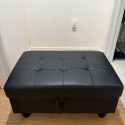 Leather ottoman & Bench 