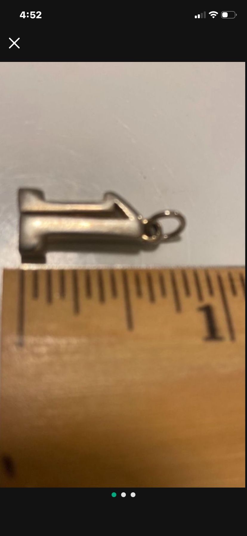 Vintage Silver Colored #1 Charm For Necklace Or Bracelet