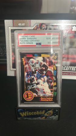 Barry Sanders gem 10 psa on card autograph