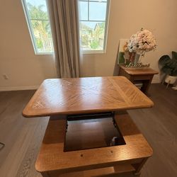 Real Walnut Wood Coffee Table And Side Tables