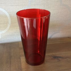 Red Glass Flower Vase