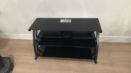 Black Glass 3-Tier TV Stand
