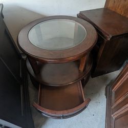 Round Glass Top Table 