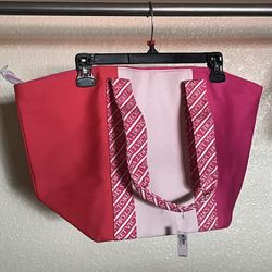 Victoria's Secret Pink Tote with Striped Handles