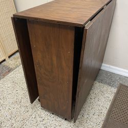 Rolling drop Leaf Kitchen Wood Table 76” Long  🚚 Extra